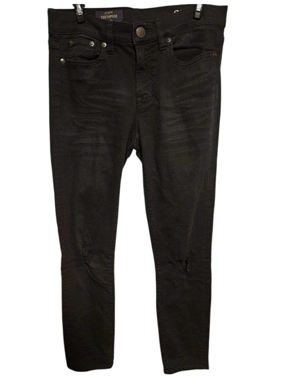 J. Crew toothpick black jeans Size 27